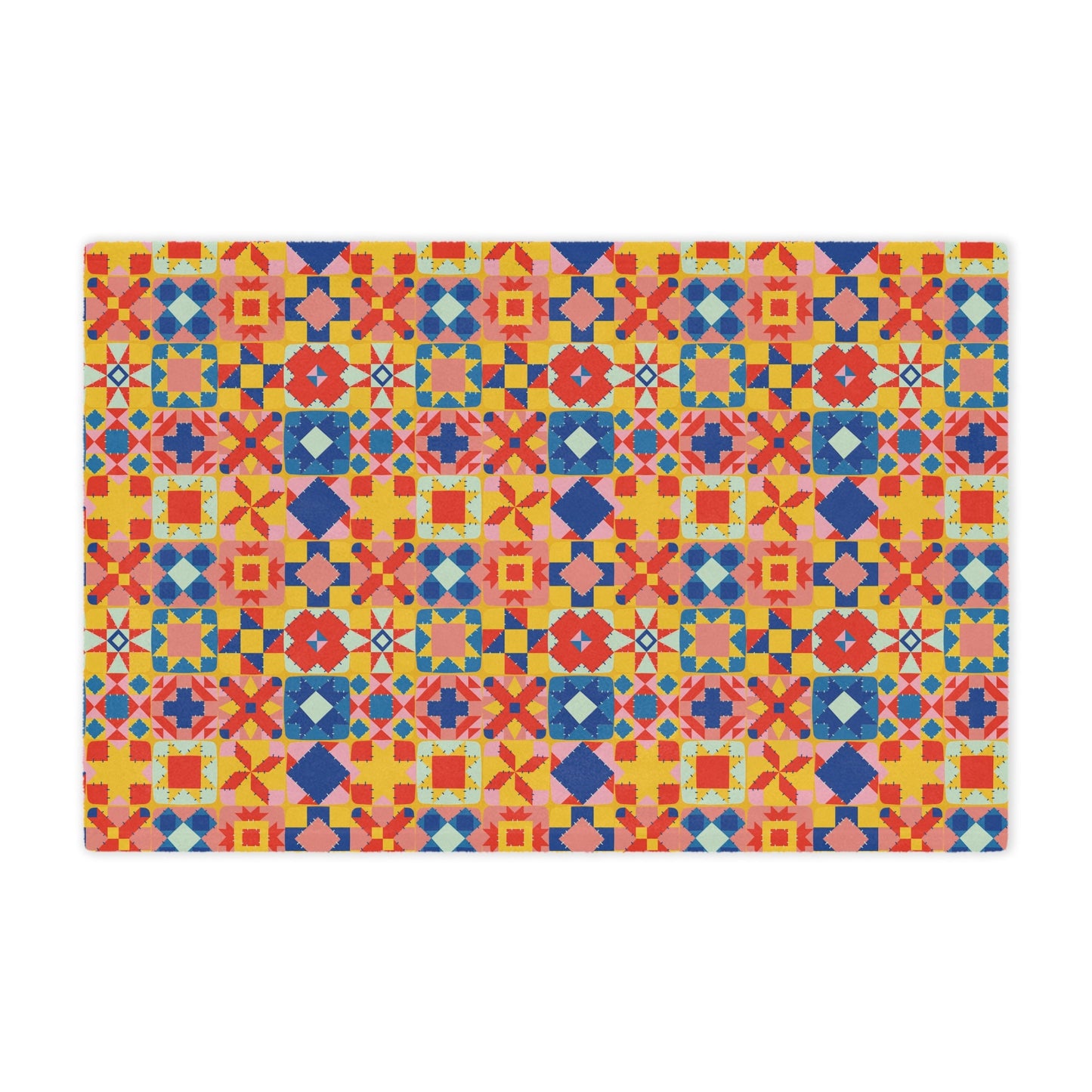 Colorful Patchwork Quilt Print Minky Blanket