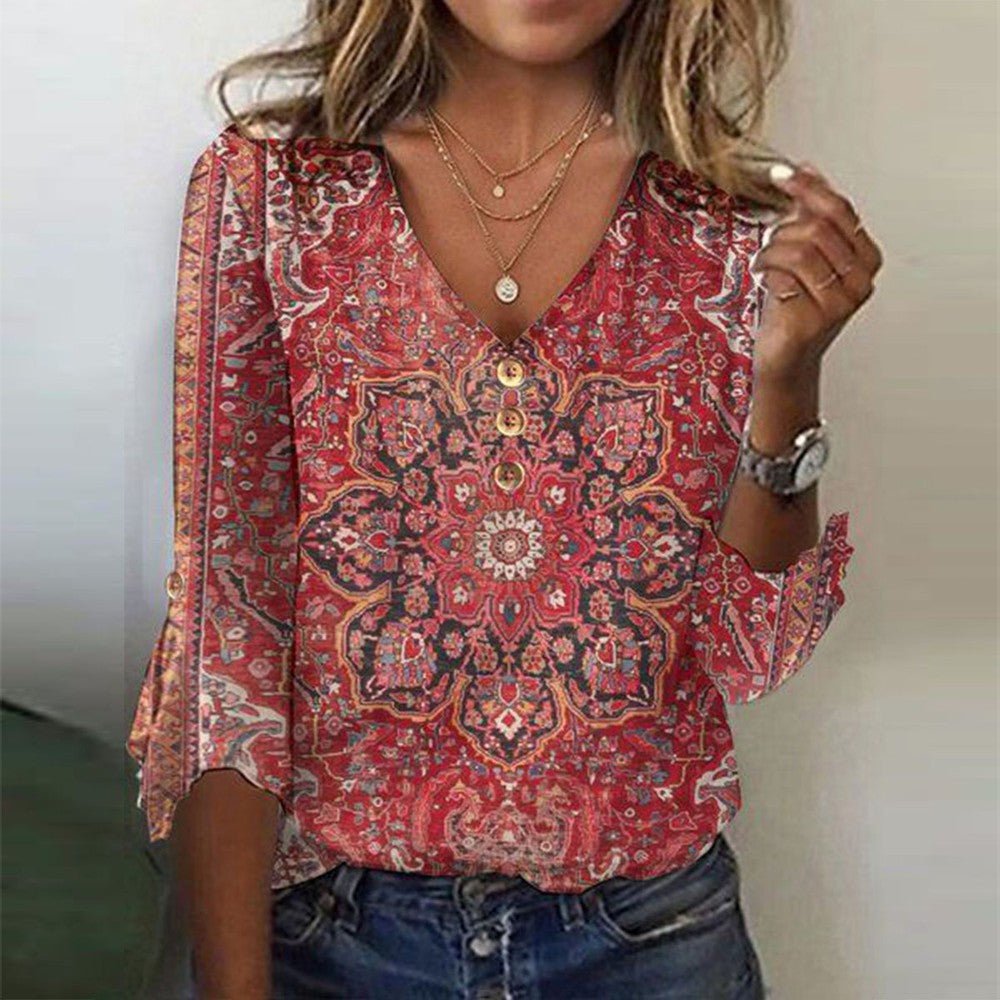 Boho Ruffle Vintage Blouse