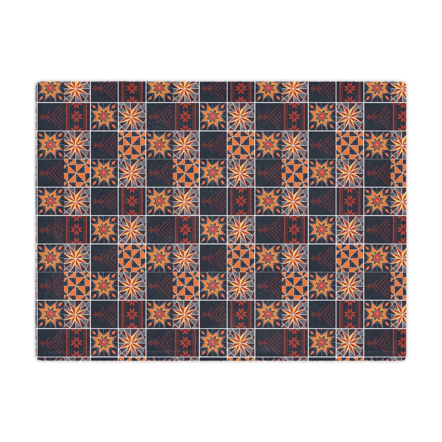 Dark Patchwork Quilt Print Minky Blanket