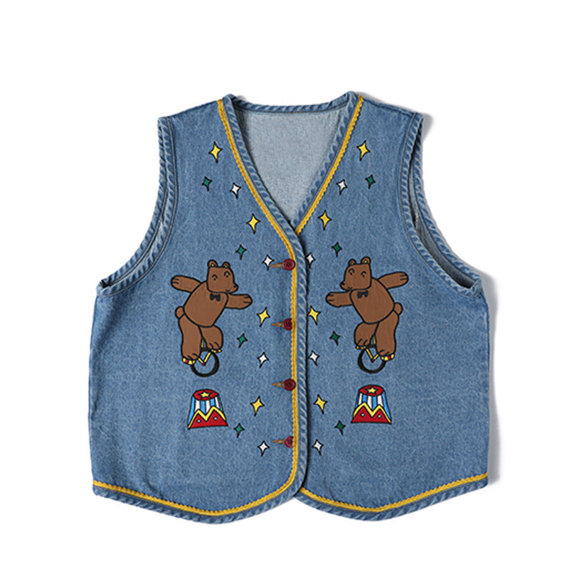 Vintage Style Collarless Cowboy Vest