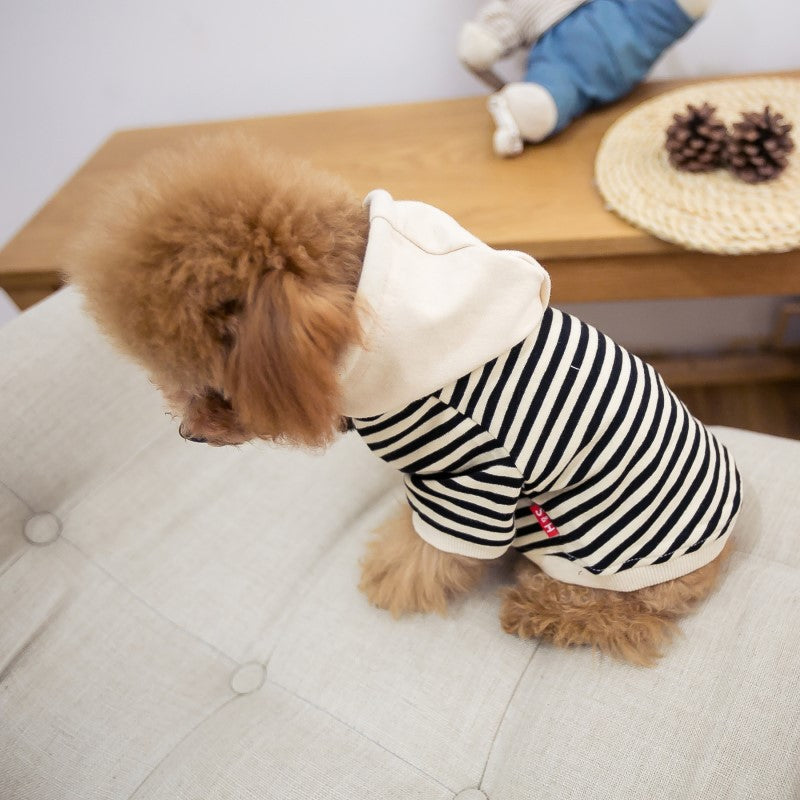 Hooded sweater pet clothing