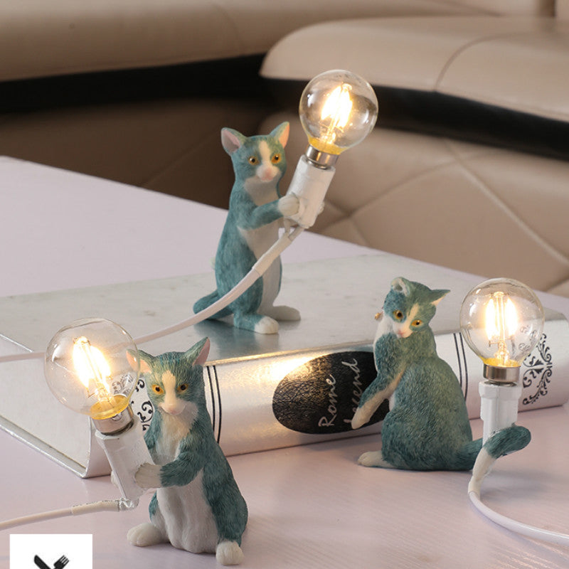 Simple Bedroom Cat Bedside Table Lamp