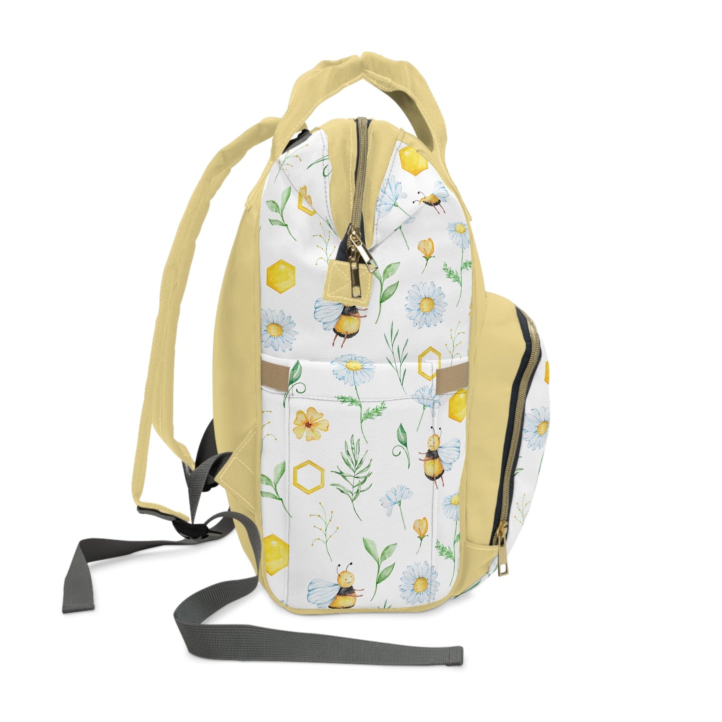 Personalized Honeybee Girls Multifunctional Diaper Backpack, Newborn Gift, Baby Shower Gift, Baby Diaper Bag Nappy Stroller Bag