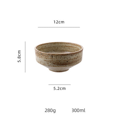 Household Rough Pottery Single Retro Rice Bowl