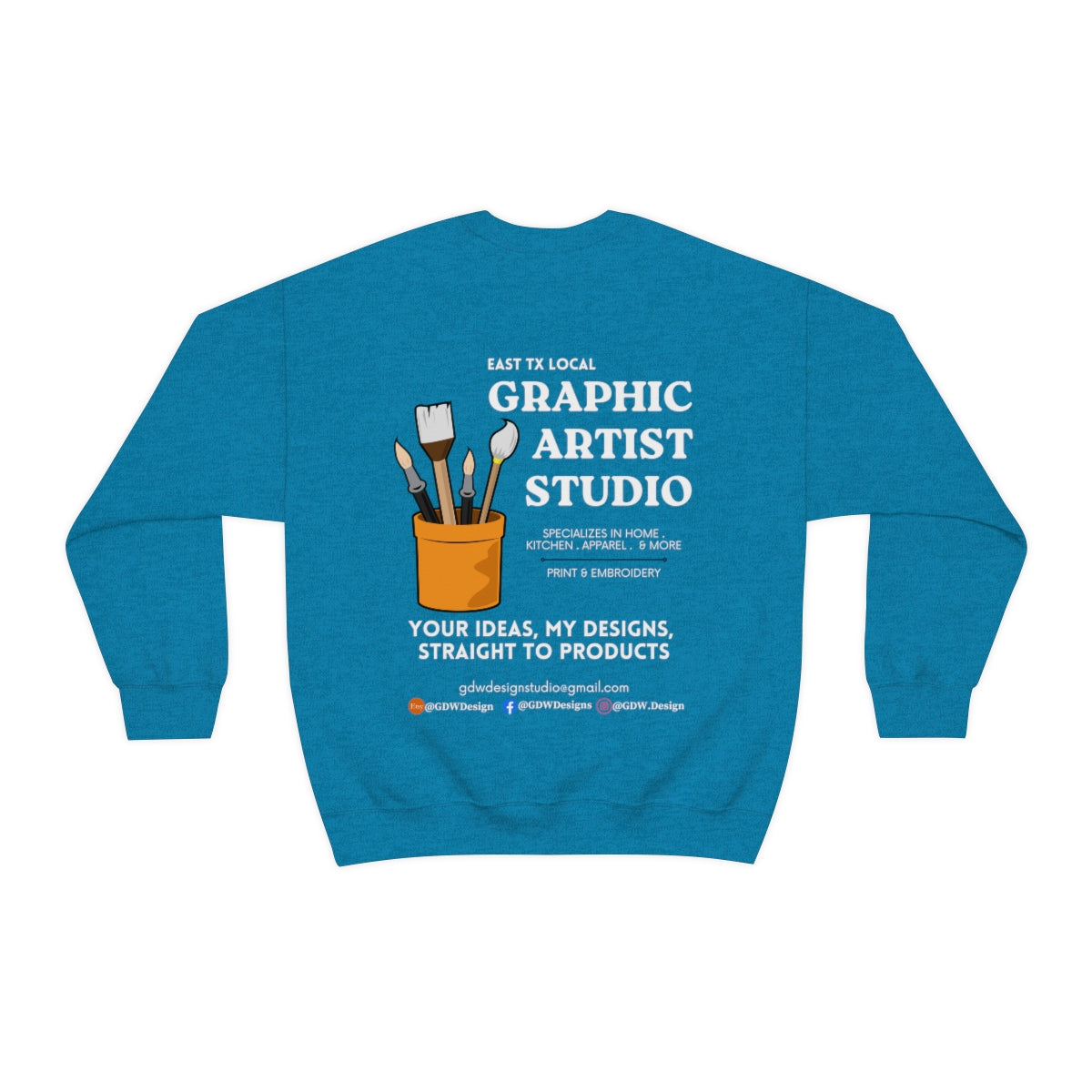 GDW Design Unisex Heavy Blendâ„?Crewneck Sweatshirt, Local Graphic Designer Crewneck