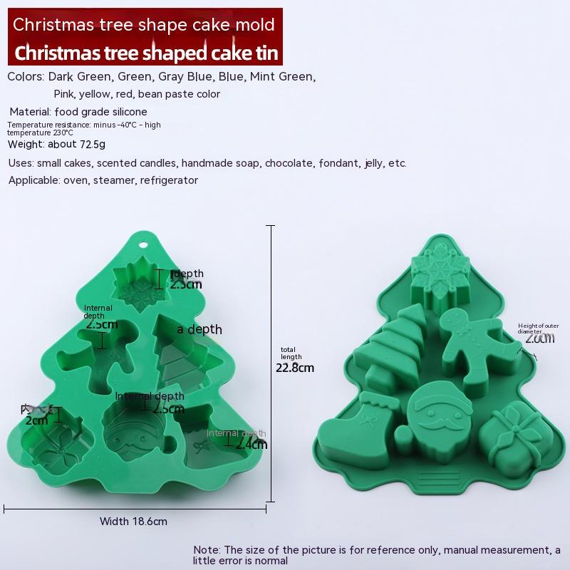 Christmas Silicone 6 Square Shaped DIY Baking