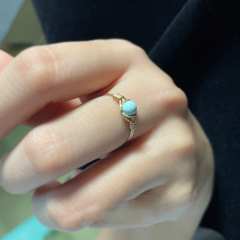 Fashion Natural Turquoise Handmade Ring