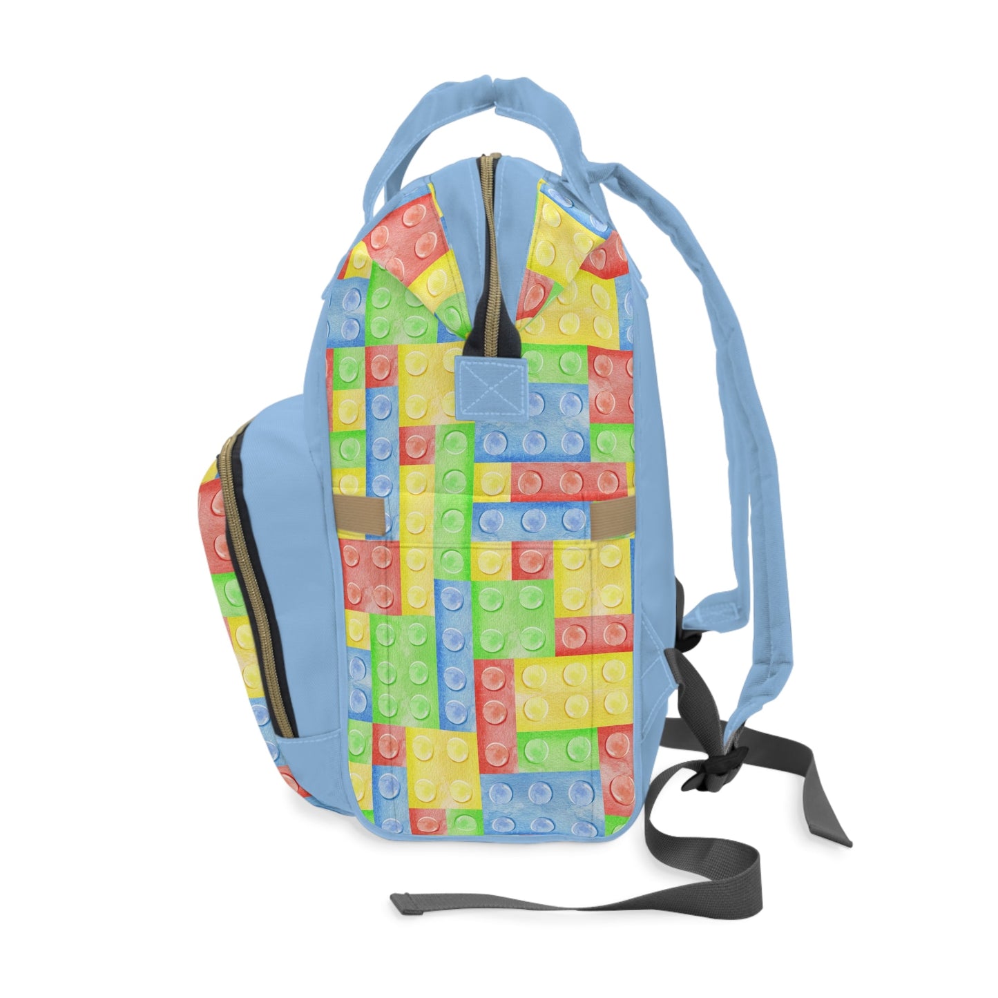 Personalized Colorful Leggo Block Multifunctional Diaper Backpack, Newborn Gift, Baby Shower Gift, Baby Diaper Bag Nappy Stroller Bag