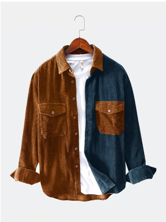 Patchwork casual loose Long Sleeve Shirt