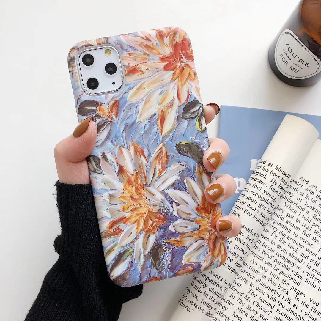 Oil Painting Flower Phone Case Silicone