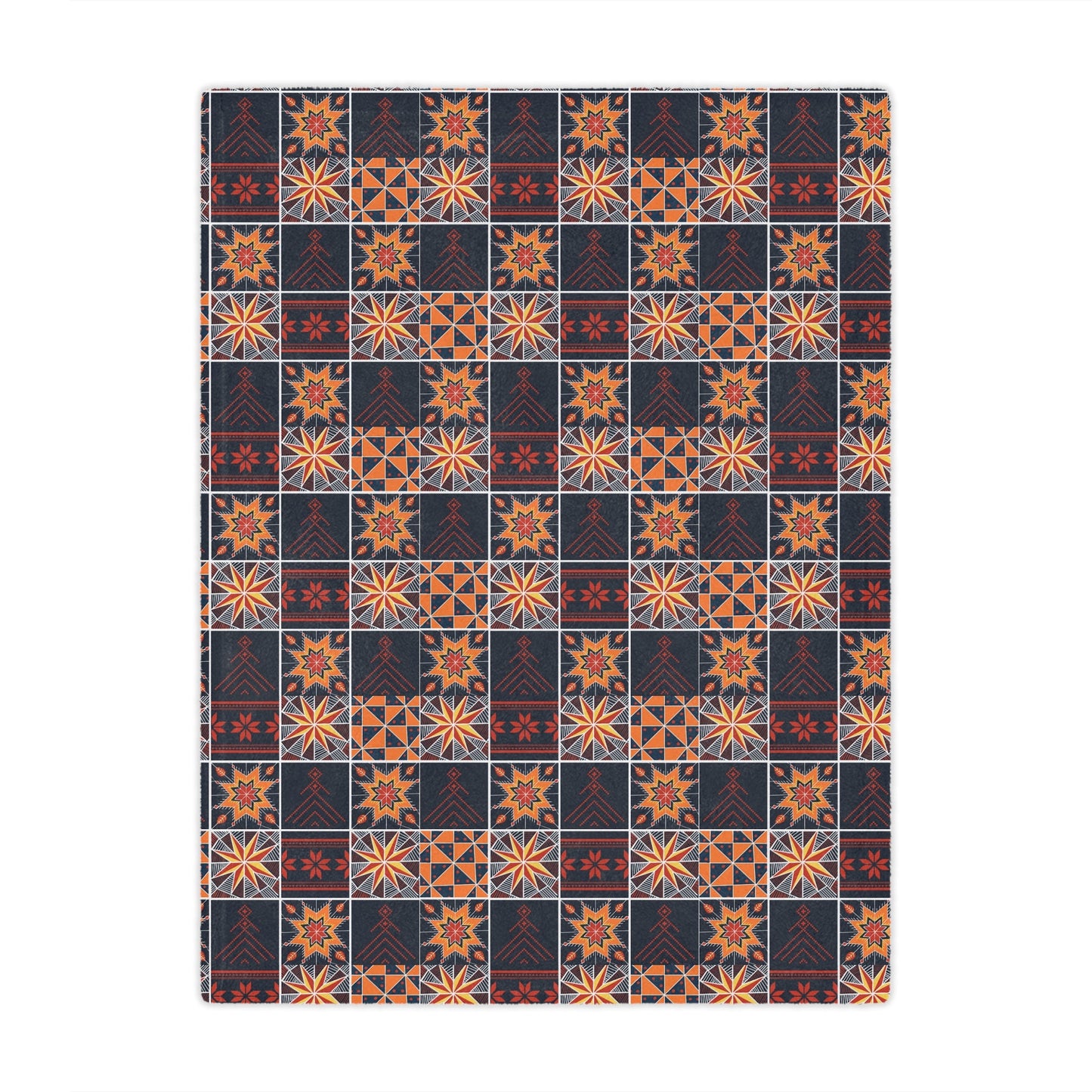 Dark Patchwork Quilt Print Minky Blanket