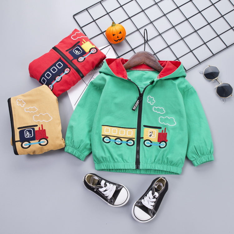 Cartoon Train Windbreaker Jacket