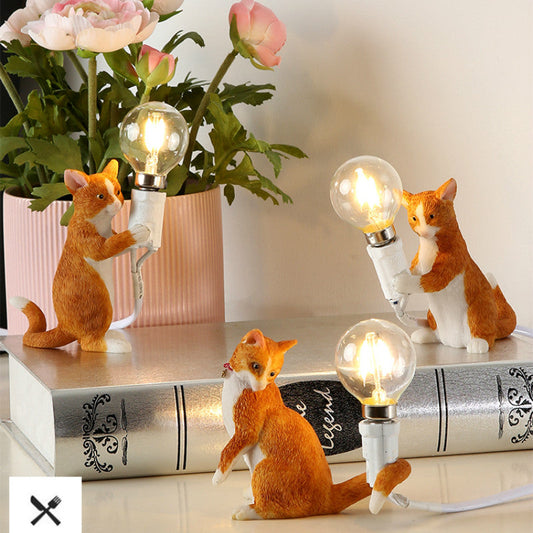 Simple Bedroom Cat Bedside Table Lamp