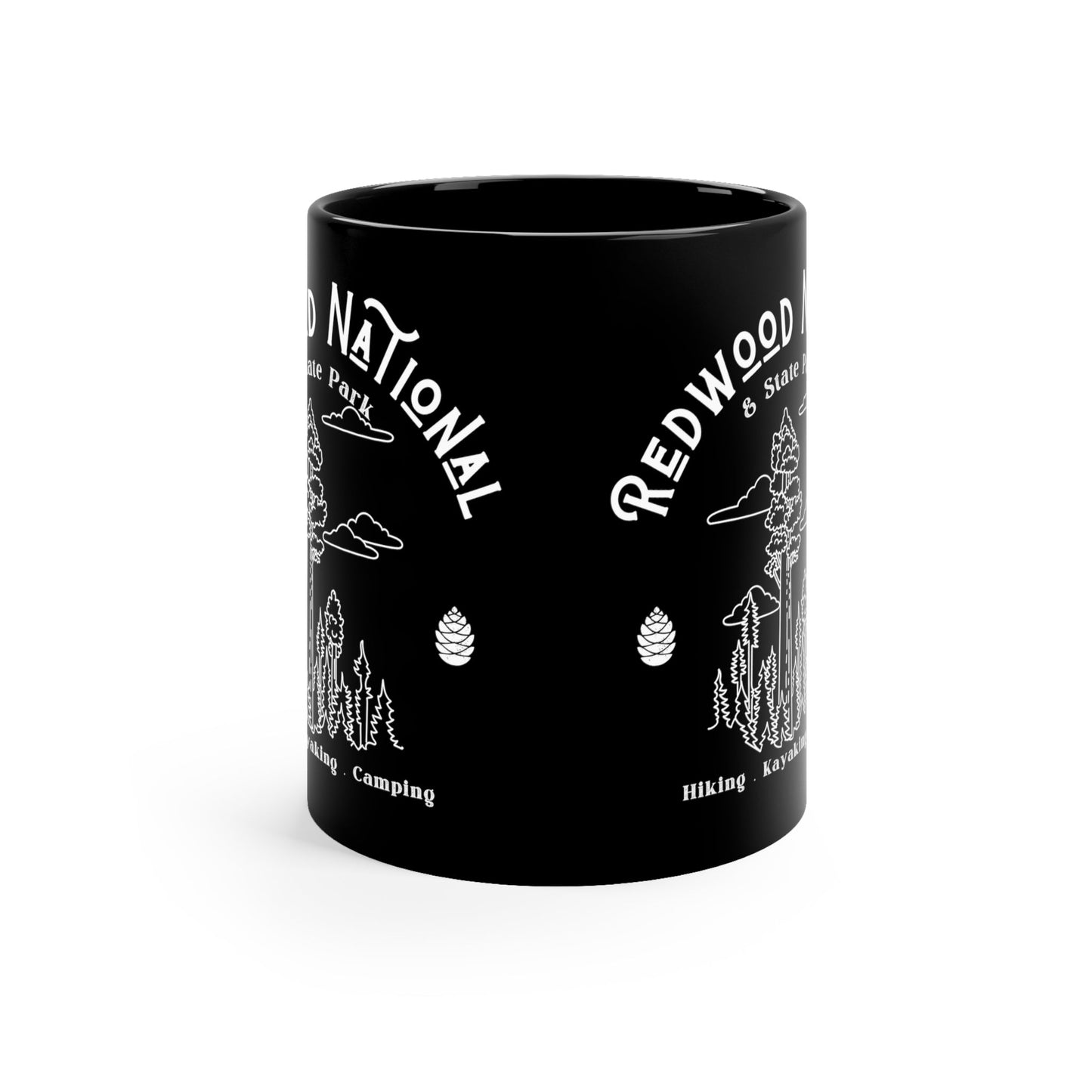 Redwood National Park 11oz Black Mug, California Pride, National Park Black Mug