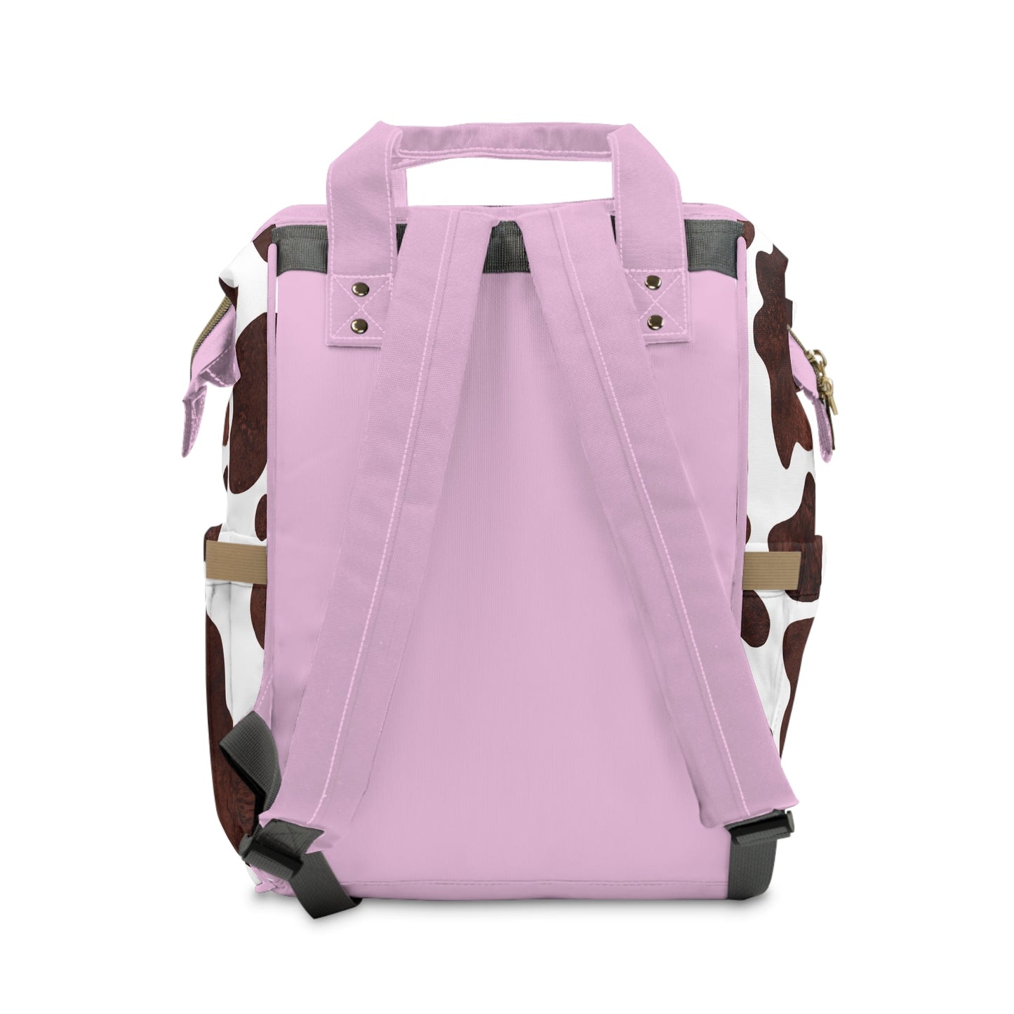 Personalized Pink Girls Cow Print Multifunctional Diaper Backpack, Newborn Gift, Baby Shower Gift, Baby Diaper Bag Nappy Stroller Bag