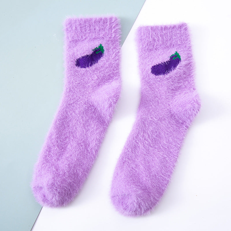 Colorful Mink Velvet Tube Socks