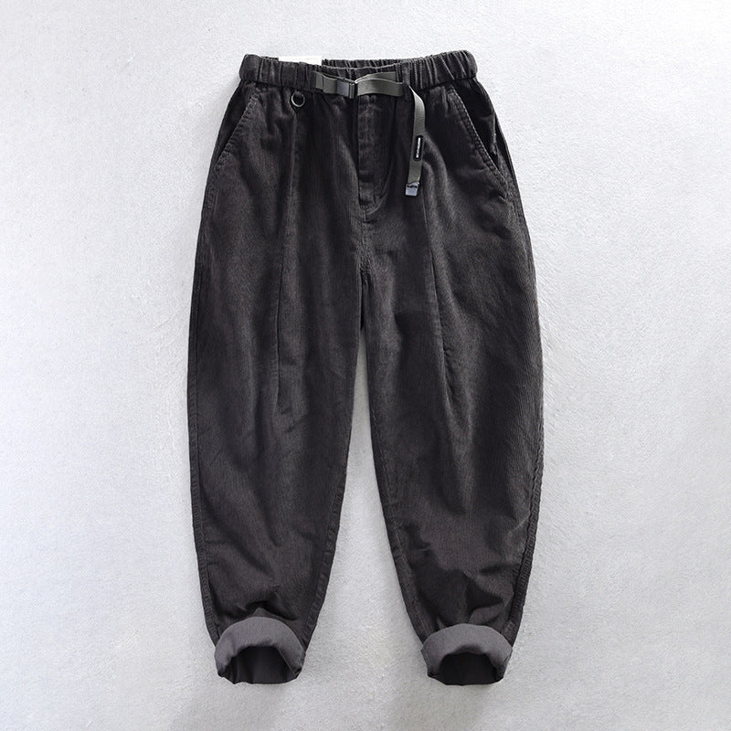 Men's Fashion Retro Loose Corduroy Workwear Casual Trousers