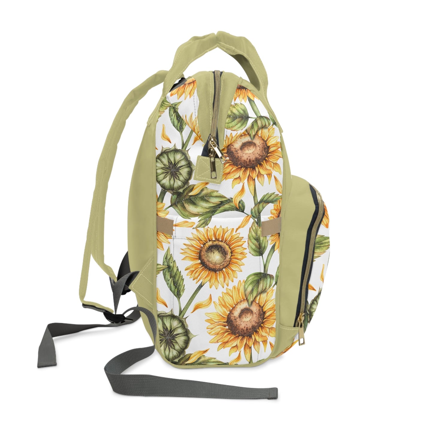 Personalized Sunflower Girls Multifunctional Diaper Backpack, Newborn Gift, Baby Shower Gift, Baby Diaper Bag Nappy Stroller Bag