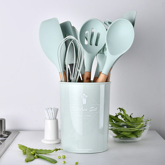 Silicone Kitchenware With Wooden Handle