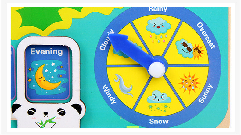 Montessori Wooden Toys Baby Weather Season Calendar Clock Time Cognition Preschool Educational Teaching Aids Toys For Children