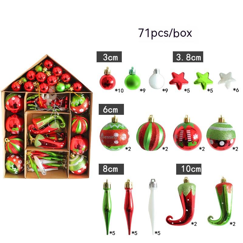 Ornaments Christmas Tree Small Colorful Ball Pendant Set