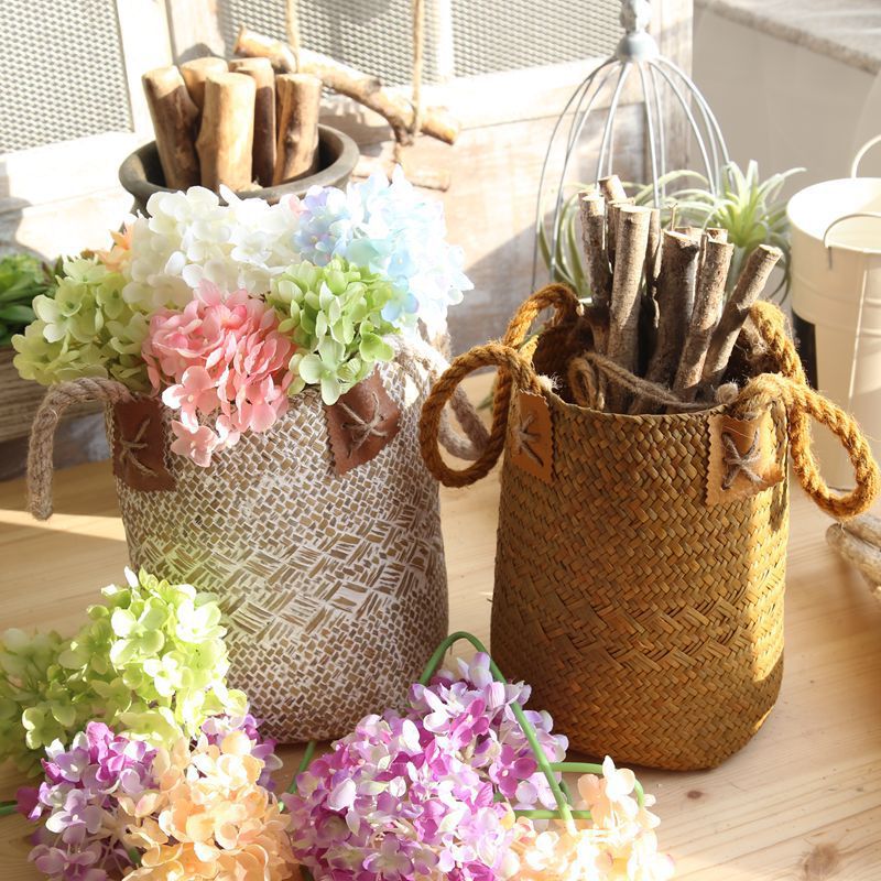 Hand Woven Basket Flower Rattan Basket