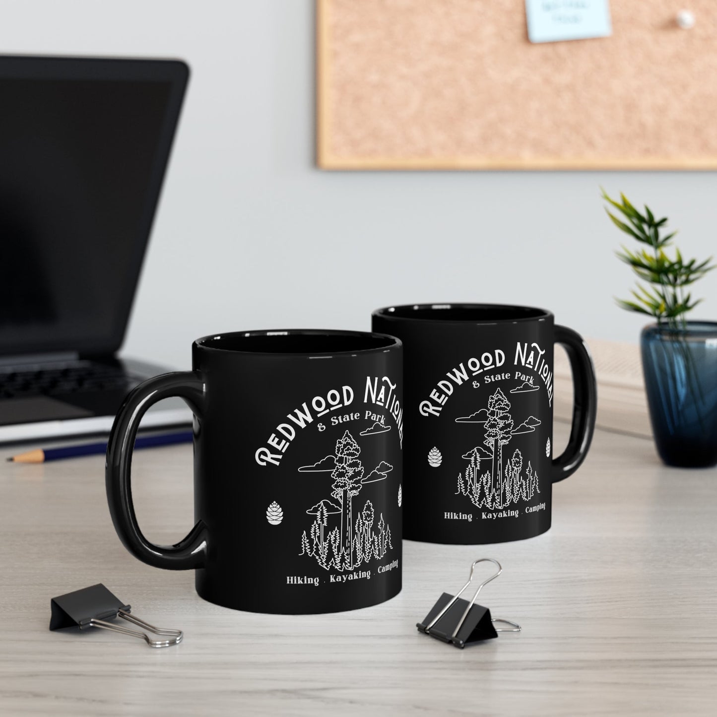 Redwood National Park 11oz Black Mug, California Pride, National Park Black Mug