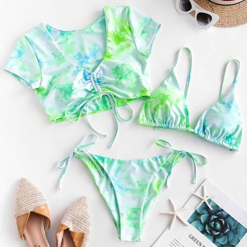 Tie Dye Three-Piece Bikini