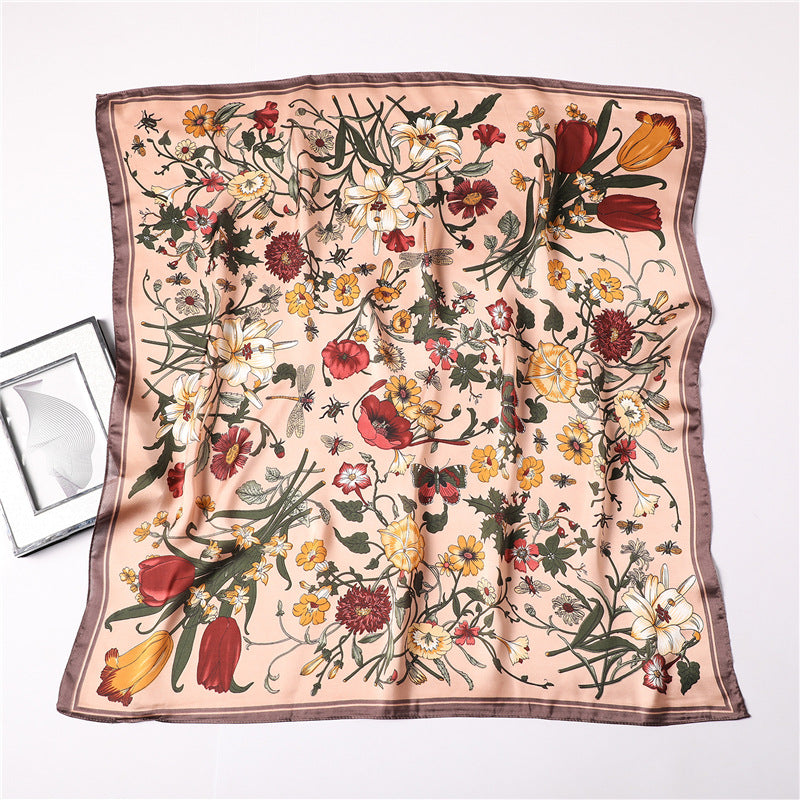 Printed Silk Scarf Female Professional Scarf Simulation Silk Scarf