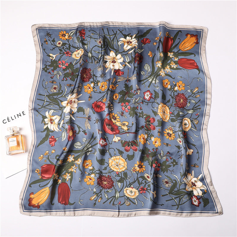 Printed Silk Scarf Female Professional Scarf Simulation Silk Scarf