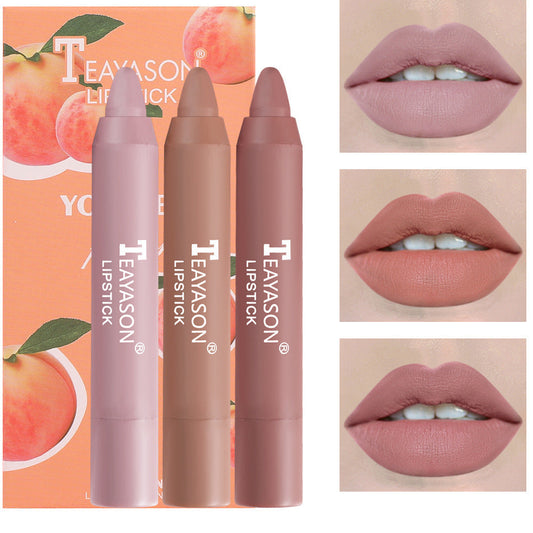 Three Pack Lipstick Set With Matte Finish Waterproof Lipstick