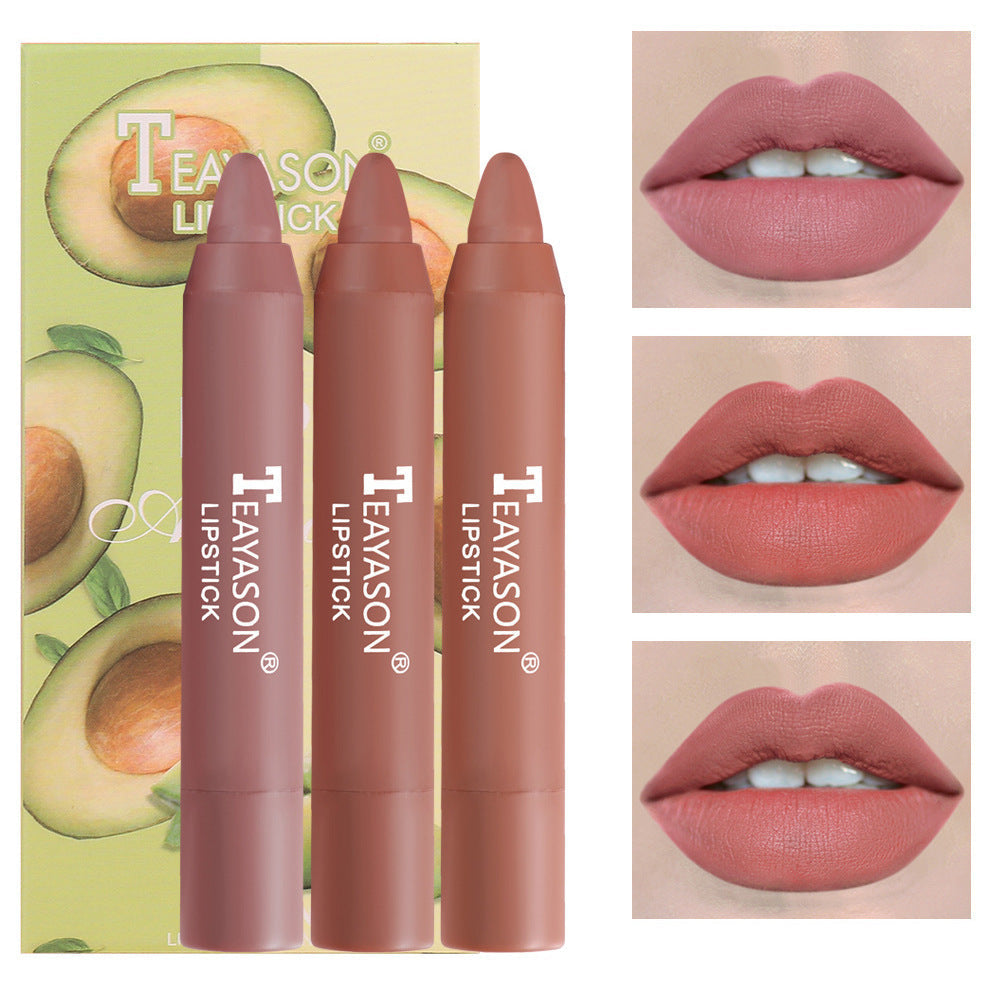 Three Pack Lipstick Set With Matte Finish Waterproof Lipstick