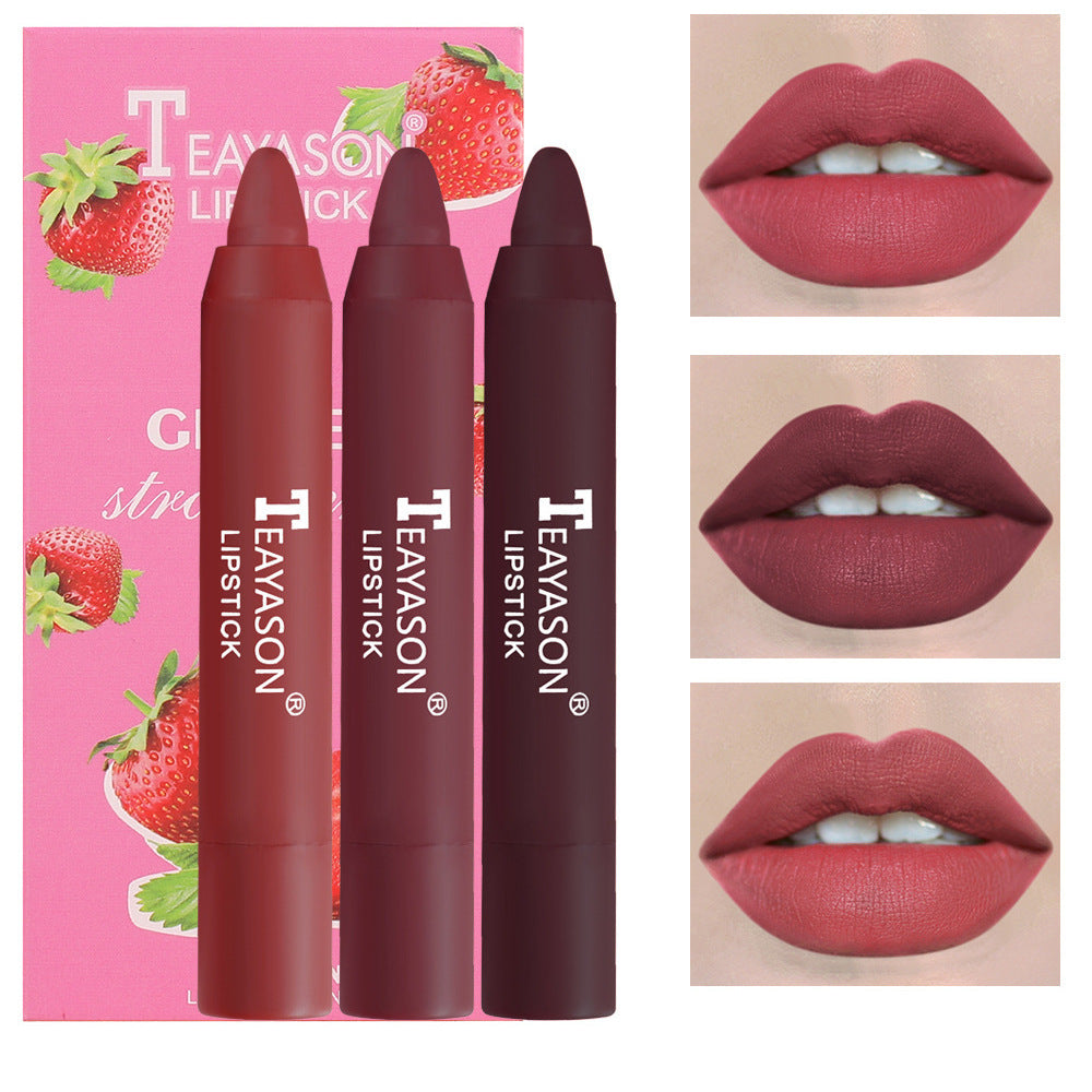 Three Pack Lipstick Set With Matte Finish Waterproof Lipstick