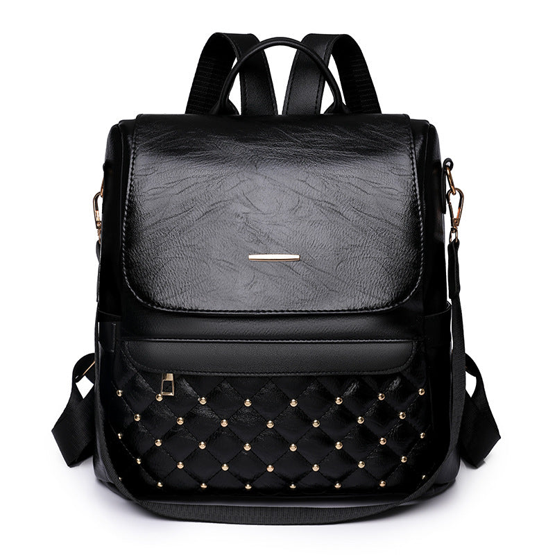 Stylish Embroidered Thread Riveted Backpack