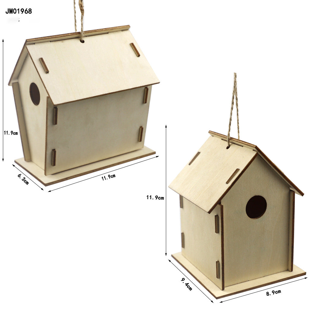 DIY Build and Paint Your Bird House Outdoor And Indoor Pendant Crafts