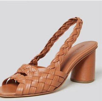 Summer Sandals Women's Open Toe Cross Braided Buckle With Hollow High Heels