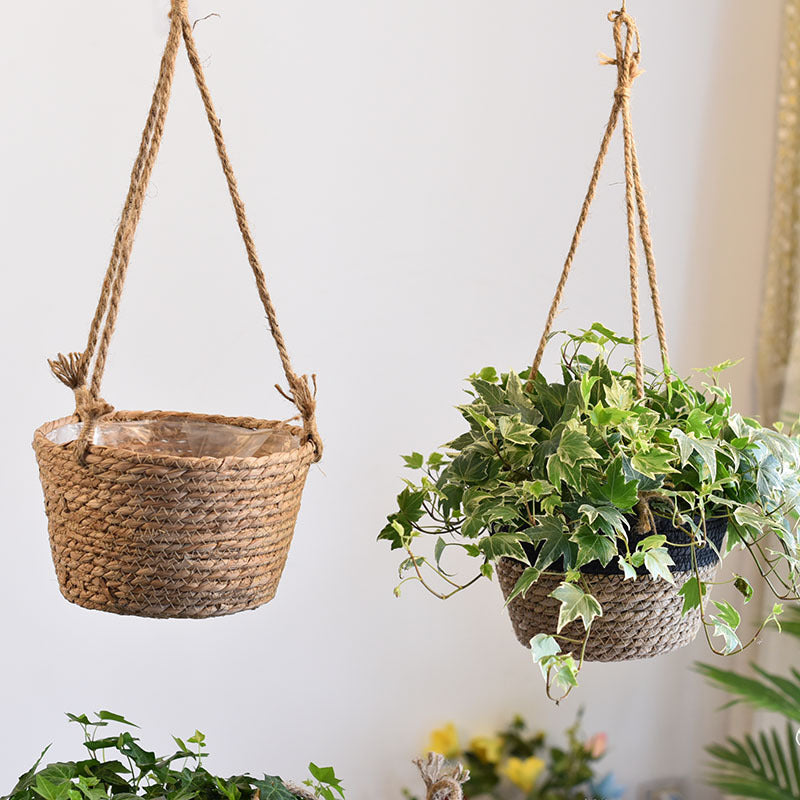 Straw Hanging Baskets, Flower Baskets, Woven Flower Pots, Rattan Baskets,