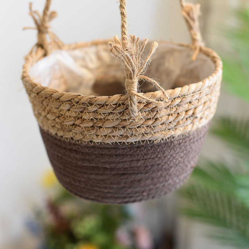 Straw Hanging Baskets, Flower Baskets, Woven Flower Pots, Rattan Baskets,