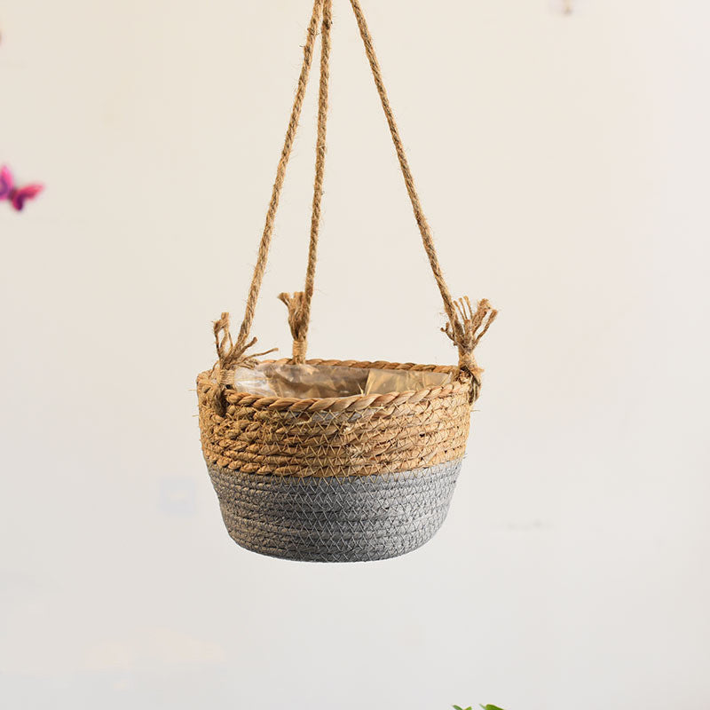 Straw Hanging Baskets, Flower Baskets, Woven Flower Pots, Rattan Baskets,