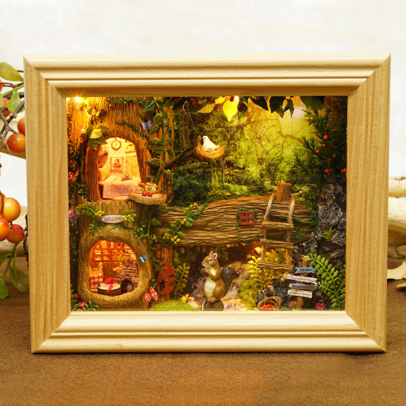 Gift Ideas DIY Miniature Home Hut Framed Box