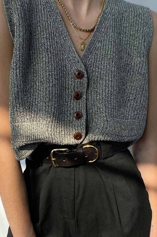 Vintage Mixed Grey Knit Vest