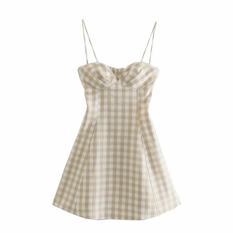 Classic Plaid Mini Spring and Summer Dress