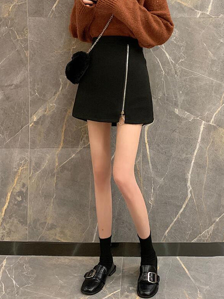 Half-length Skirt Women Autumn and Winter High Waist A-line Skirt