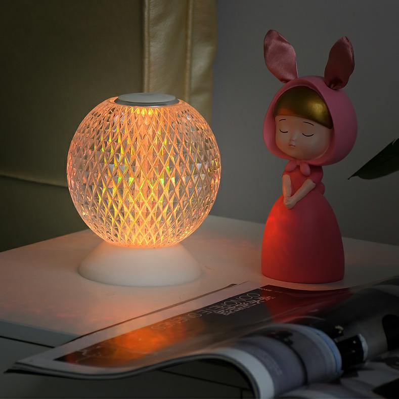 Acrylic Crystal LED Bedside Lamp RGB Touch Switch Desk Lamp Home Decoration