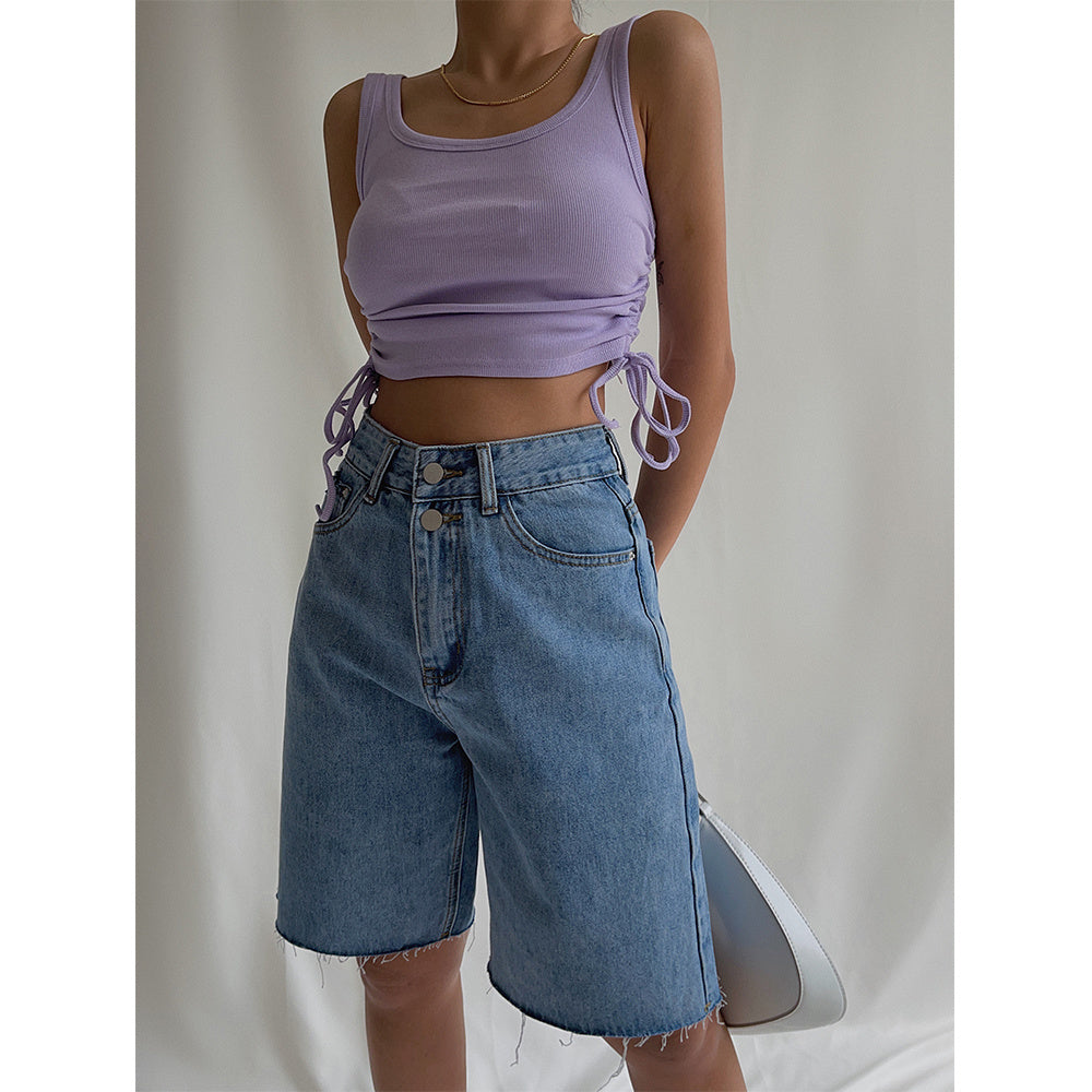 High-waisted Jeans Women's Summer Thin Section Straight Shorts