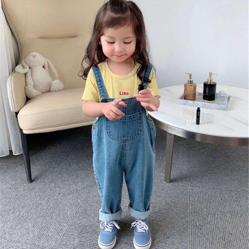 Denim Overalls Trousers Summer Children Middle And Small Children