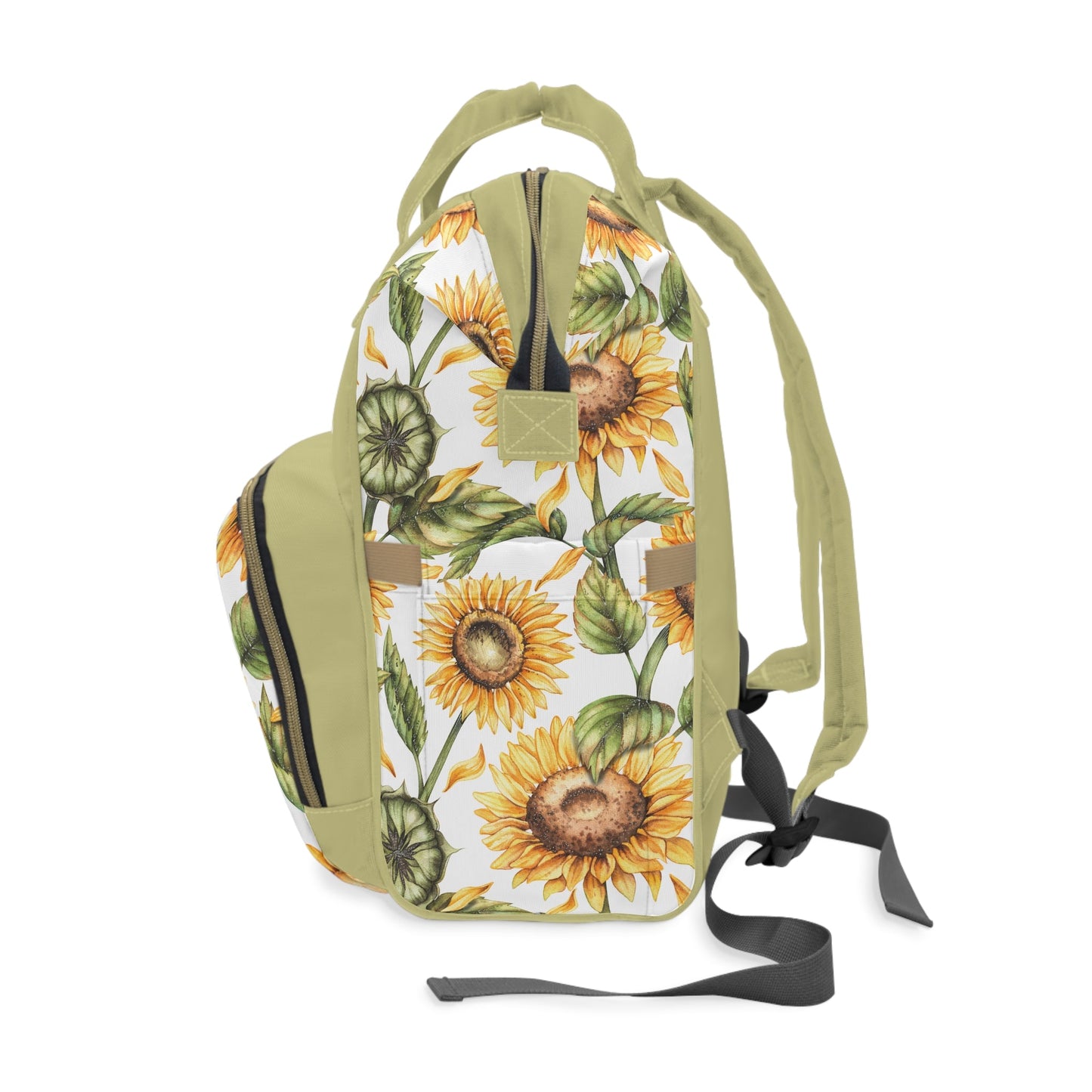 Personalized Sunflower Girls Multifunctional Diaper Backpack, Newborn Gift, Baby Shower Gift, Baby Diaper Bag Nappy Stroller Bag