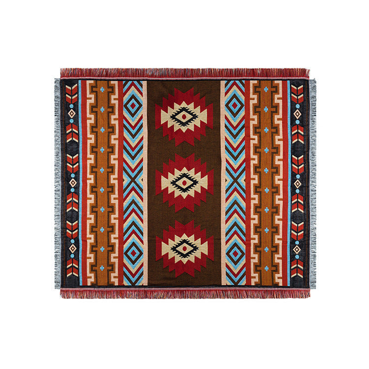 American sofa blanket knitted geometric pattern