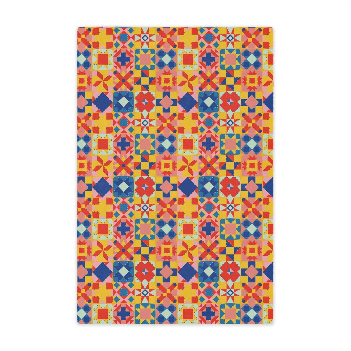 Colorful Patchwork Quilt Print Minky Blanket