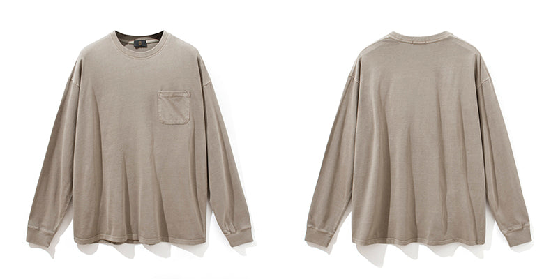 Men Basic Pocket Long Sleeve Tee